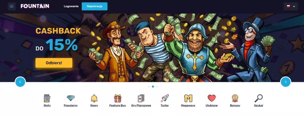 Fontan Casino – odbierz do 700 Free Spinów i 600% bonusu powitalnego